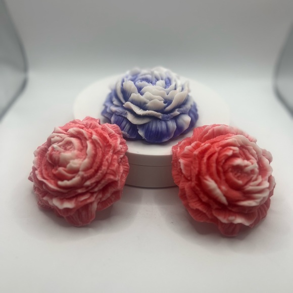 Peony flower candle set - Picture 1 of 4